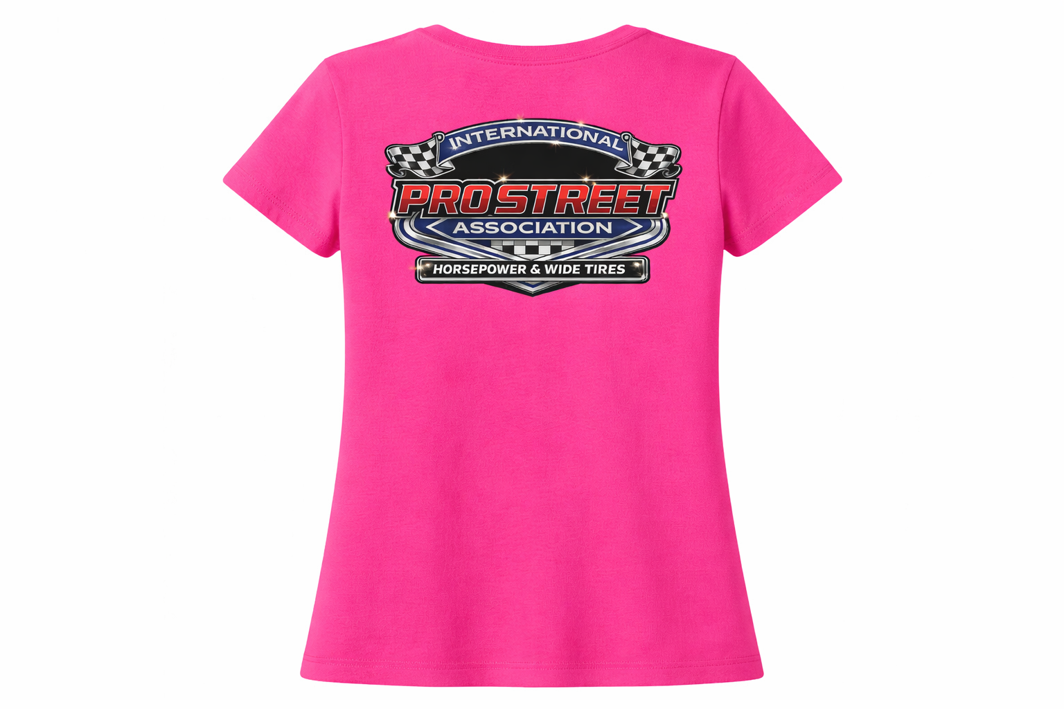 Horsepower & Wide Tires Womens Tee (Pink)